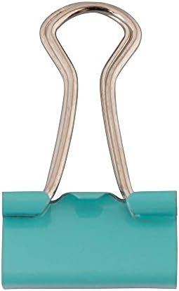 JAM PAPER Colorful Binder Clips - Small - 3/4 Inch (19 mm) - Teal Binderclips - 25/Pack - Image 2
