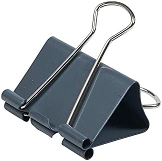 JAM PAPER Colorful Binder Clips - Large - 1 1/2 Inch (41 mm) - Grey Binderclips - 12/Pack - Image 3