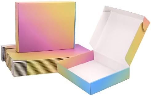 10x8x2 Shipping Boxes Medium, 40 Pack Colorful Corrugated Cardboard Mailer Boxes for Small Business, Mailing, Packaging by DEZIBOX