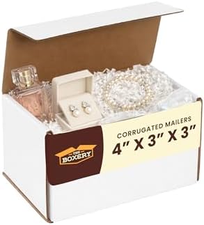 The Boxery Corrugated Mailers White Tuck Shipping Boxes (4x3x3) - Image 4