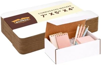 The Boxery Corrugated Mailers White Tuck Shipping Boxes (7x5x4) - Image 4