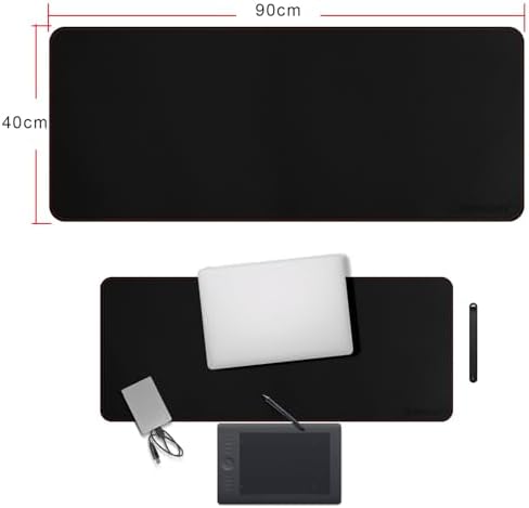 ZORESYN Large PU Leather Desk Pads Black, 35.4"x15.8" - Image 3