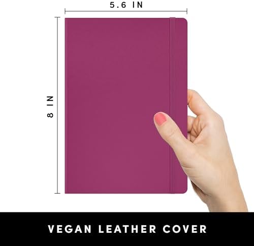 PAPERAGE Blank Journal Notebook, (Raspberry), 160 Pages, Medium 5.6 in x 8 in - 100 GSM Thick Paper – Hardcover Journaling Notebook for Work, School, Note Taking or Sketching - Image 2