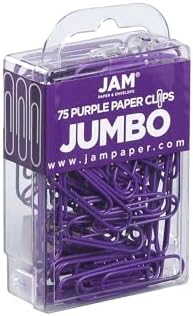 JAM PAPER Colorful Jumbo Paper Clips - Large 2 Inch - Purple Paperclips - 75/Pack - Image 4