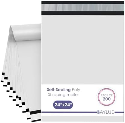 Poly Mailers 24x24, Self Seal Shipping & Mailing Bags, 200 Pack Bulk by BAYLUE