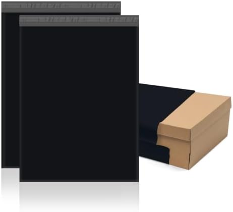 Fuxury Poly Mailers 17.7x22" 25 Pcs,XL Shipping Bags for Clothing,Black #10 by Fuxury