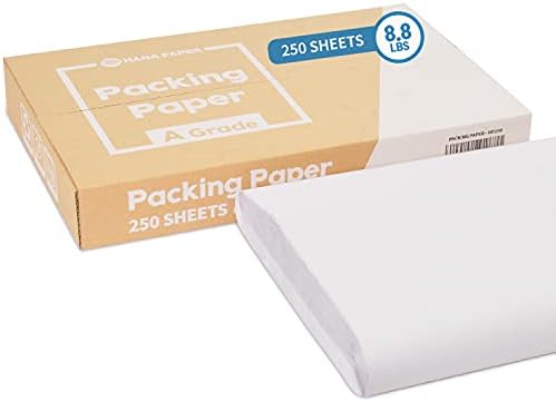 HANA PAPER 30.5" x 17" Large size (250 sheets, 9.5lb) Packing Paper Sheets for Moving, A grade of Newsprint paper for wrapping, storage, shipping. Box packaged. Ideal for wrap dish, glassware. by HANAPAPER