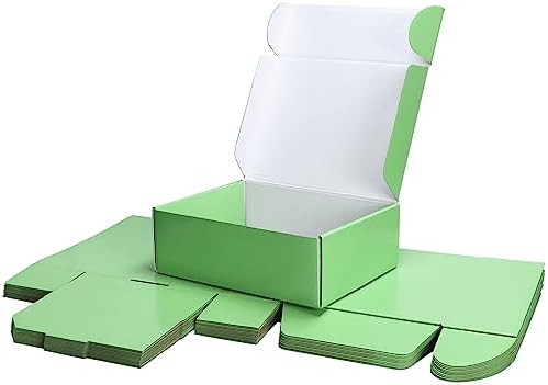 PHAREGE 20 Pack 12x9x4 in Cardboard Shipping Boxes, Light Green Gift Box by PHAREGE