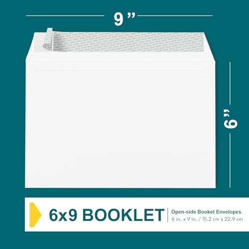 6x9 Open-Side Envelopes - 15 Pack - White, Self-Seal, Peel & Seal Closure - 28 lb Paper - Plain - Business & Personal Use - Image 3