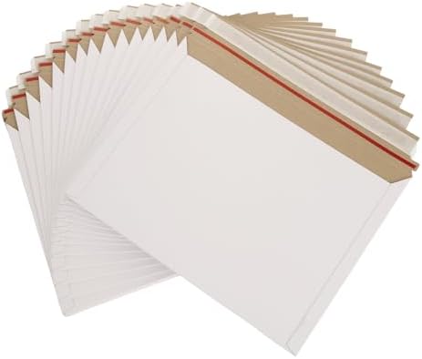 100 Pack 12x9.5 Inch Rigid Mailers, Self Seal Photo Document Mailer Cardboard Mailing Envelopes Stay Flat Mailers for CD, Photos, Document, Pictures, Papers, Files, White - Image 4