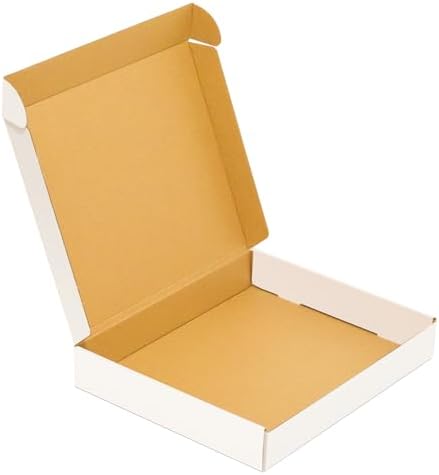 50 pack Small Shipping Box,13x11x2'',Corrugated Mailer, White by Wonfer
