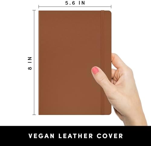 PAPERAGE Lined Journal Notebook, Hardcover Journal for Women & Men, 252 Pages, (5.6 in x 8 in), College Ruled Journaling Notebook for Work, School Supplies & Note Taking, (Cognac) - Image 2