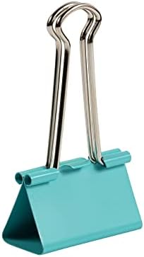 JAM PAPER Colorful Binder Clips - Large - 1 1/2 Inch (41 mm) - Teal Binderclips - 12/Pack - Image 5