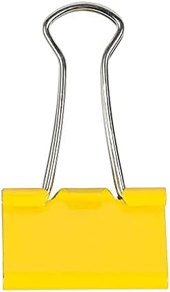 JAM PAPER Colorful Binder Clips - Medium - 1 1/4 Inch (32 mm) - Yellow Binderclips - 15/Pack - Image 4