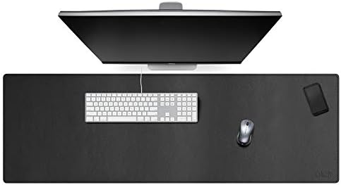 Cacoy 47" x 16" Leather Desk Pad Blotters, Extended Office Mouse Pad, Black by Cacoy