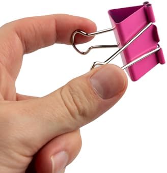 JAM PAPER Colorful Binder Clips - Large - 1 1/2 Inch (41 mm) - Pink Binderclips - 12/Pack - Image 2