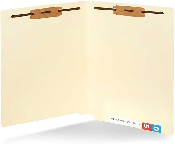 Blue Summit Supplies 100 Manila Fastener File Folders with End Tabs, Reinforced Straight Cut End Tab Folders with 2 Fasteners, Standard Medical File Folders, Letter Size, Manila, 100 Pack | Reinforced end tab, letter size, 11pt, 2 prong bonded fastener... - Image 3