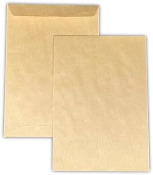 UGENVC4M Pack of 50 Large Envelopes A4 - C4 Brown Kraft Paper 90 g Format 229 x 324 mm Brown Kraft Envelopes Self-Adhesive Silicone Tape Closure by Unknown