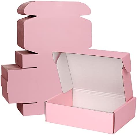 Shipping Boxes Small 6x4x2 Inches, Pink Cardboard Boxes for Packaging, Corrugated Mailing Boxes for Small Business (Pack of 20) by OitiO