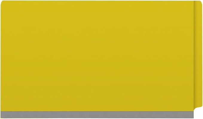 Ecom Folders Top Tab Pressboard Classification Folders | Legal Size 25 Pt Stock with 1 Divider | 2/5 Cut ROC Tab for Medical & Office Filing | 4 Filing Sections | Yellow, Box of 10 - Image 3