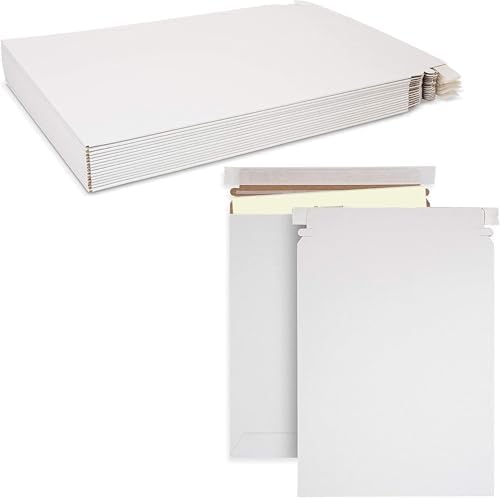 MT Products White Flat Shipping Envelopes 11" x 13.5" - Self-Seal Mailing Envelopes (Pack of 100) - Made in the USA by MTProducts