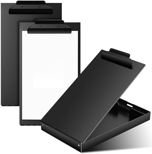 2 Pack Aluminum Clipboard with Storage (Legal Size) Form Holder Portfolio Aluminum Metal Binder Heavy Duty Metal Form Holder with Capacity Clip, for Office Business Medical Stationery by Surfinton