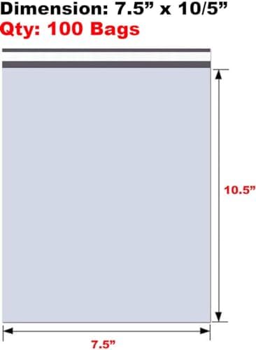 iMBAPrice 100 - 7.5x10.5 Premium Matte Finish Self-Sealing Non-Padded White Poly Mailers/Mailing Envelopes/Bags (iMBA-2PM-100) - Image 2