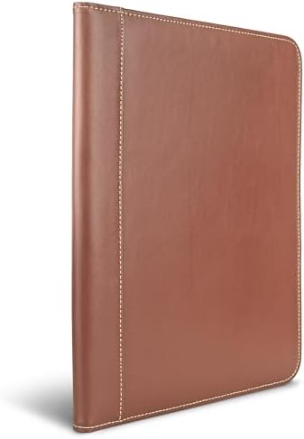 Samsill Contrast Stitch Leather Padfolio and Business Portfolio for Men and Women, Resume/Document Organizer with Writing Pad, Tan - Image 3