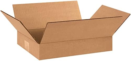 BOX USA Shipping Boxes 12"L x 9"W x 2"H 25-Pack Flat Corrugated Cardboard Box for Packing, Moving and Storage by BOXUSA