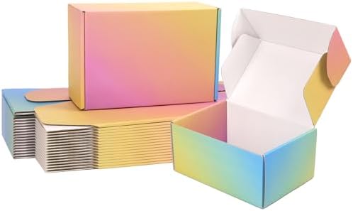 9x6x4 Shipping Boxes Medium, 30 Pack Colorful Corrugated Cardboard Mailer Boxes for Small Business, Mailing, Packaging by DEZIBOX
