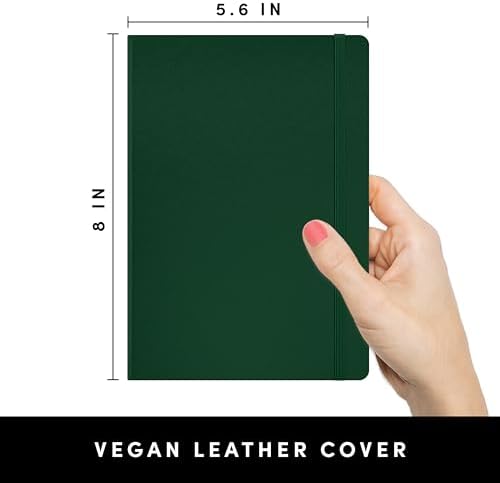 PAPERAGE Graph Paper Journal Notebook, (Dark Green), 160 Pages, Medium 5.6 in x 8 in - 100 GSM Thick Paper – Hardcover Grid Notebook for Work or School - Image 2