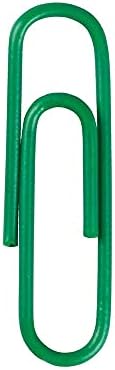 JAM PAPER Colorful Standard Paper Clips - Regular 1 Inch - Green Paperclips - 100/Pack - Image 3