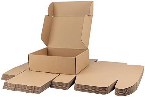 PHAREGE 20 Pack 12x9x4 inch Cardboard Shipping Boxes, Brown Gift Boxes by PHAREGE