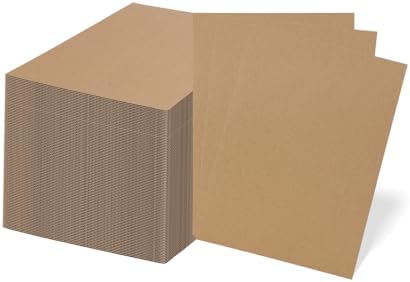 RLAVBL 100 Pack 5x7 Corrugated Cardboard Sheets, Flat Cardboard Inserts for Shipping, Mailing, Packing, DIY Crafts by RLAVBL