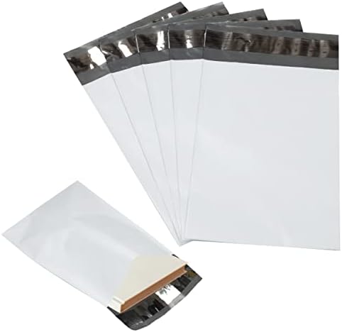 100 Pack Secure Seal White Poly Mailers Shipping Bags - Safe Shipping with 7.5x10.5 Mailers Poly Bags - E-Commerce Poly Bags for Shipping - Self Sealing 2 Mil Poly Shipping Envelopes by Secure+Seal