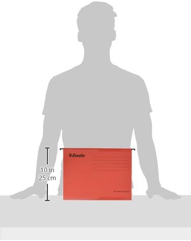 Esselte Classic Reinforced Suspension File, A4, Pack of 25, Tabs Included - Red - Image 3