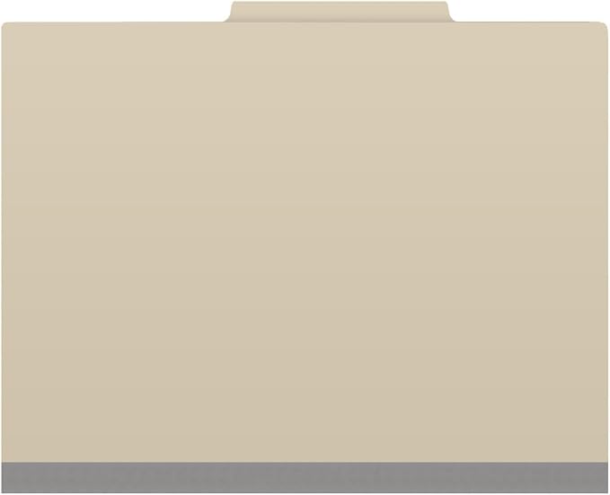 18 Pt. Manila Classification Folders, Full Cut Top Tab, Letter Size, 3 Dividers (Box of 10) - Image 3