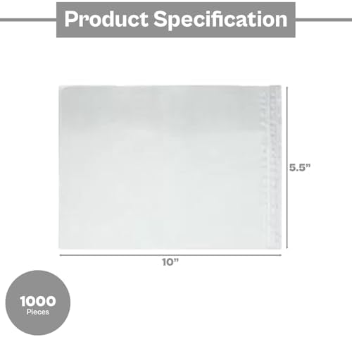PSBM 1000 PCS 5.5 x 10 Inch Clear Blank Packing List Envelopes, Shipping Documents Pouches/Sleeves for Mailing Labels, Invoices, Documents and Packing Slips - Image 3