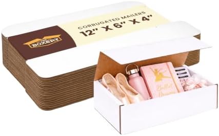 The Boxery Corrugated Mailers White Tuck Shipping Boxes (12x6x4) - Image 4