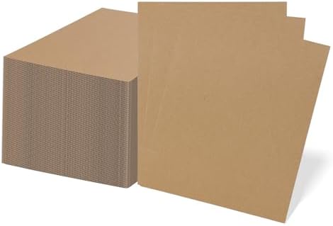 RLAVBL 100 Pack 8x10 Corrugated Cardboard Sheets, Flat Cardboard Inserts for Shipping, Mailing, Packing, DIY Crafts by RLAVBL
