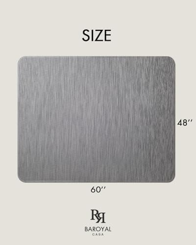 Baroyal Office Chair Mat for Hardwood Floor Under Desk Computer Rolling Chair Mat for Wood/Tile Floor Non-Slip Heavy Duty Desk Rug PVC Plastic Hard Floor Protector 48" x 60" (Gray) - Image 6