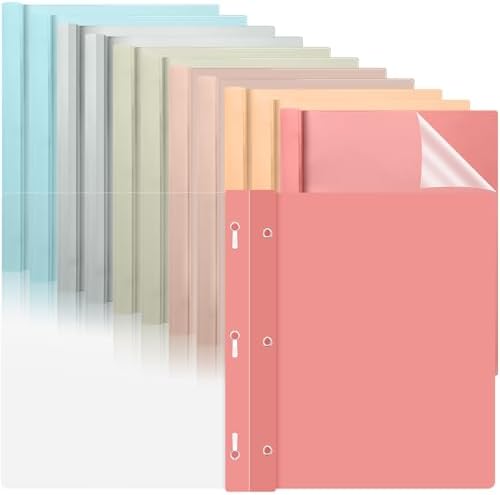 12 PCS Retro Plastic Report Covers with 3 Prongs Clear Front Presentation Folders 3 Prong Folders for Resume Portfolio Document Report Letter Proposal School Classroom Office Supplies (Vintage) by gisgfim