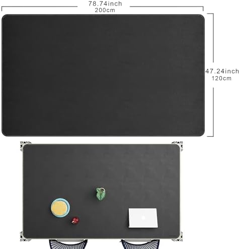 CENNBIE HUGE200 78.8" x 47" Black Leather Desk Mat for Conference Table, Dining Table, Work Table, Banquet Tables, Library Table - Image 2