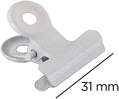 JAM PAPER Metal Bulldog Clips - Medium - 31mm - White - 15/Pack - Image 5