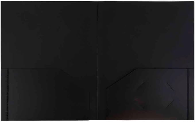 JAM PAPER Heavy Duty Plastic 2 Pocket Extra Tough School Folders - Black - 24/Pack - Image 2