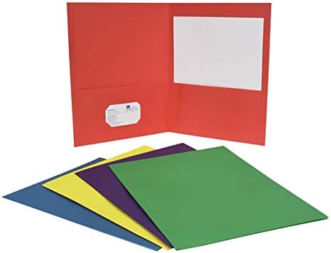 School Smart Extra Large 2-Pocket Folders, 9 x 12 Inches, Assorted Colors, Pack of 25 - Image 3