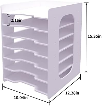 Natwind 7-Tier Office File Organizer For Desk,Paper Sorter,White | Desktop Storage For Office Supplies,Document Storage Rack,Letter Tray For Home,Office,Classroom Document Holder - Image 4