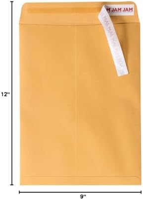 JAM PAPER 9 x 12 Open End Catalog Premium Envelopes with Peel and Seal Closure - Brown Kraft Manila - 100/Pack - Image 6
