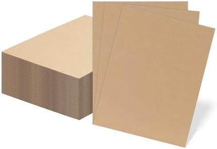 RLAVBL 50 Pack 8.5x11 Corrugated Cardboard Sheets, Flat Cardboard Inserts for Shipping, Mailing, Packing, DIY Crafts by RLAVBL