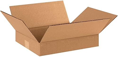 BOX USA 12 x 10 x 2 Corrugated Cardboard Boxes, Flat 12'L x 10'W x 2'H, Pack of 25 | Shipping, Packaging, Moving, Storage Box for Home or Business, Strong Wholesale Bulk Boxes by BOXUSA